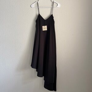 ASOS Black Asymmetrical Slip Midi Dress. Size 2. NWT